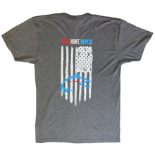 Load image into Gallery viewer, Short Sleeve T-Shirt With American Flag on the back and Logo