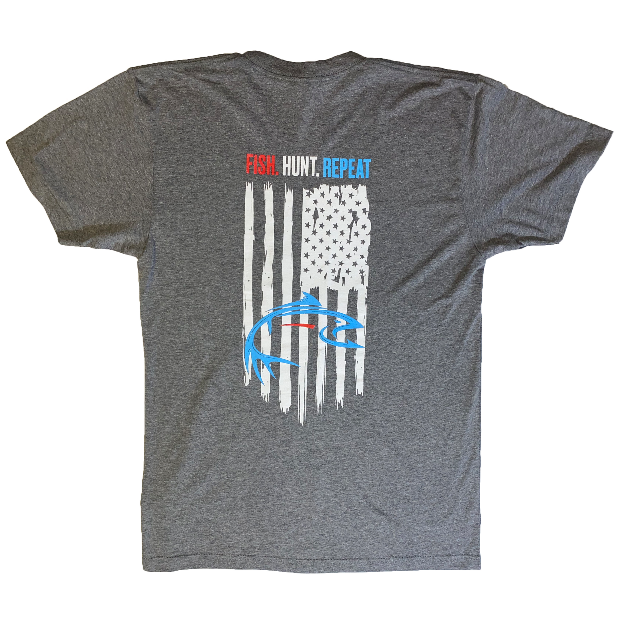 Short Sleeve T-Shirt With American Flag on the back and Logo