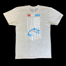 Load image into Gallery viewer, Short Sleeve T-Shirts With American Flag on the Back and Logo
